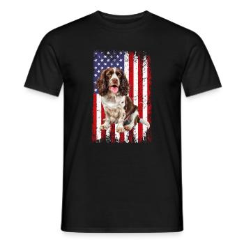 springer spaniel - Männer T-Shirt - Schwarz - Vorne - AI Model Male 178 light (178cm)
