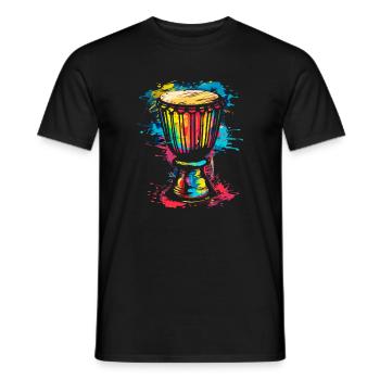 Djembé Tambours Africains - T-shirt homme - noir - Devant - AI Model Male 178 light (178cm)
