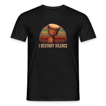 Djembé Tambours Africains - T-shirt homme - noir - Devant - AI Model Male 178 light (178cm)