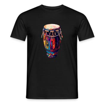 conga instrument drums - Männer T-Shirt - Schwarz - Vorne - AI Model Male 178 light (178cm)