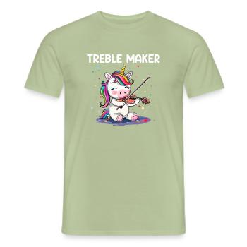 Violinist musical instrument Violin - Männer T-Shirt - Sage - Vorne - AI Model Male 178 light (178cm)