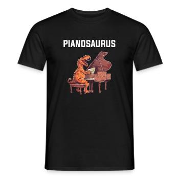 piano dinosaur instrument pianist piano - Männer T-Shirt - Schwarz - Vorne - AI Model Male 178 light (178cm)