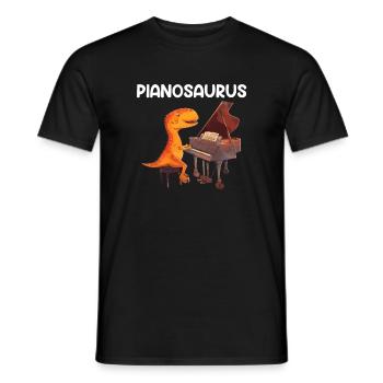 piano dinosaur instrument pianist piano - Männer T-Shirt - Schwarz - Vorne - AI Model Male 178 light (178cm)