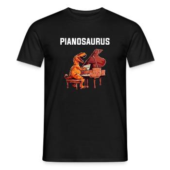 piano dinosaur instrument pianist piano - Männer T-Shirt - Schwarz - Vorne - AI Model Male 178 light (178cm)