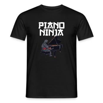 piano ninja instrument pianist piano - Männer T-Shirt - Schwarz - Vorne - AI Model Male 178 light (178cm)