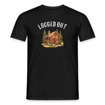 Cabane déconnectée, cabine extérieure - T-shirt homme - noir - Devant - AI Model Male 178 light (178cm)