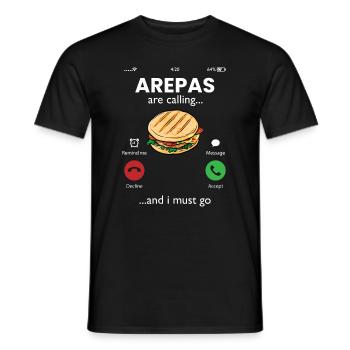 arepas are calling, venezuela colombian arepa - Männer T-Shirt - Schwarz - Vorne - AI Model Male 178 light (178cm)