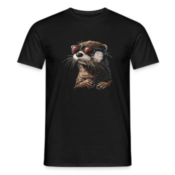 Otter glasses illustration - Männer T-Shirt - Schwarz - Vorne - AI Model Male 178 light (178cm)