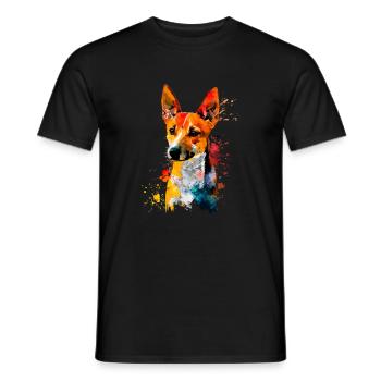 basenji dog, vintage basenji - Männer T-Shirt - Schwarz - Vorne - AI Model Male 178 light (178cm)