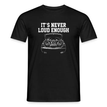 It's Never Loud Enough, technician car audio - Männer T-Shirt - Schwarz - Vorne - AI Model Male 178 light (178cm)