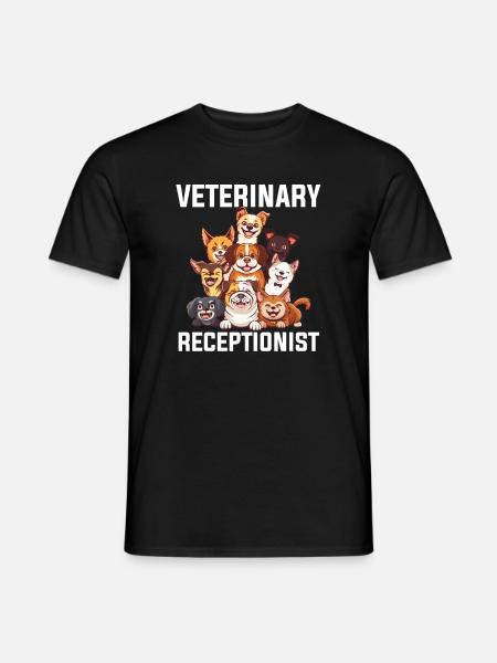 veterinary receptionist, veterinary - Männer T-Shirt - Schwarz