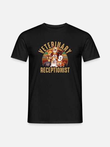 veterinary receptionist, veterinary - Männer T-Shirt - Schwarz