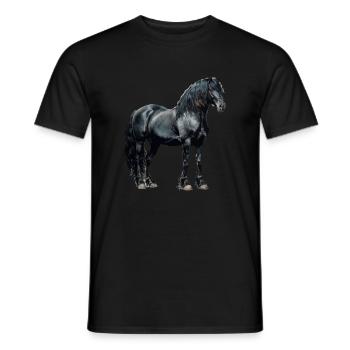 Vintage Friesian horse - Männer T-Shirt - Schwarz - Vorne - AI Model Male 178 light (178cm)