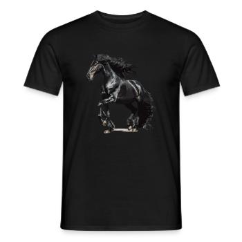 Vintage Friesian horse - Männer T-Shirt - Schwarz - Vorne - AI Model Male 178 light (178cm)