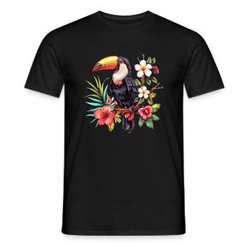vintage Toucan birds toucan - Männer T-Shirt - Schwarz - Vorne - AI Model Male 178 light (178cm)