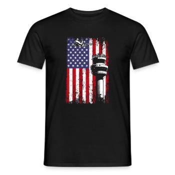 American Flag US, air traffic controller - Männer T-Shirt - Schwarz - Vorne - AI Model Male 178 light (178cm)