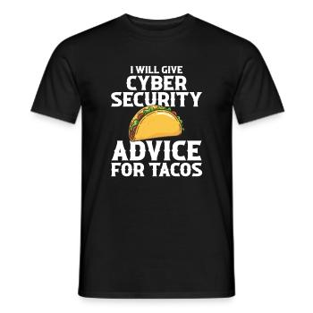 Cyber Security advice for tacos - Männer T-Shirt - Schwarz - Vorne - AI Model Male 178 light (178cm)