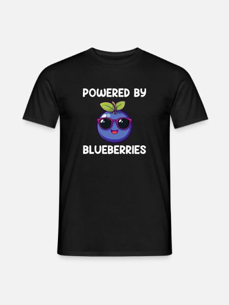 powered by blueberries, blueberry - Männer T-Shirt - Schwarz