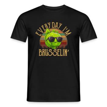 Everyday I'm Brusselin', brussel sprout - Männer T-Shirt - Schwarz - Vorne - AI Model Male 178 light (178cm)