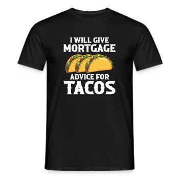 I will give Mortgage advices for tacos loan Office - Männer T-Shirt - Schwarz - Vorne - AI Model Male 178 light (178cm)