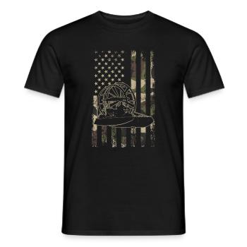 airboat american flag - Männer T-Shirt - Schwarz - Vorne - AI Model Male 178 light (178cm)