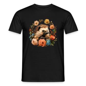 Hedgehugs Cute Hedgehog - Männer T-Shirt - Schwarz - Vorne - AI Model Male 178 light (178cm)