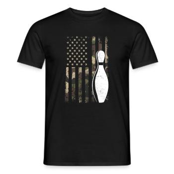 bowling american flag bowling - Männer T-Shirt - Schwarz - Vorne - AI Model Male 178 light (178cm)