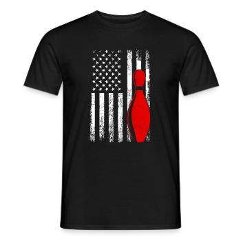 bowling american flag bowling - Männer T-Shirt - Schwarz - Vorne - AI Model Male 178 light (178cm)