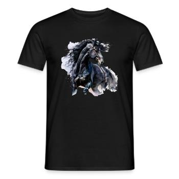 friesian horse - Männer T-Shirt - Schwarz - Vorne - AI Model Male 178 light (178cm)