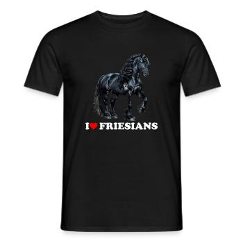 friesian horse - Männer T-Shirt - Schwarz - Vorne - AI Model Male 178 light (178cm)
