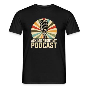 Podcast Podcaster - Männer T-Shirt - Schwarz - Vorne - AI Model Male 178 light (178cm)