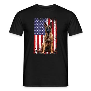 Belgian Malinois - Männer T-Shirt - Schwarz - Vorne - AI Model Male 178 light (178cm)