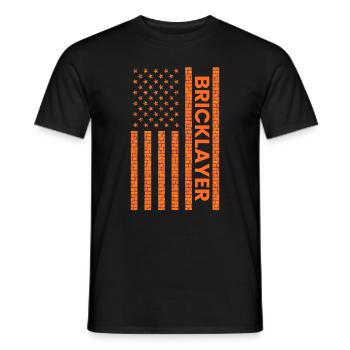 Bricklayer American Flag, brickmason brick masonry - Männer T-Shirt - Schwarz - Vorne - AI Model Male 178 light (178cm)