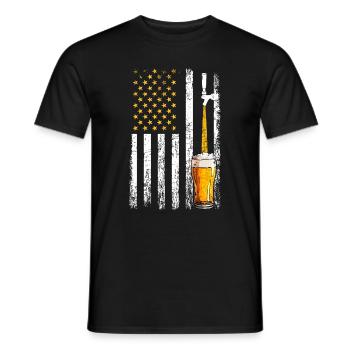 Crafbeer american flag, brewing - Männer T-Shirt - Schwarz - Vorne - AI Model Male 178 light (178cm)