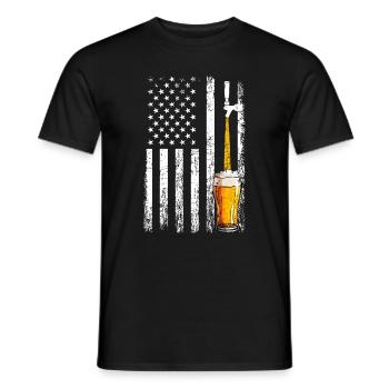 Crafbeer american flag, brewing - Männer T-Shirt - Schwarz - Vorne - AI Model Male 178 light (178cm)