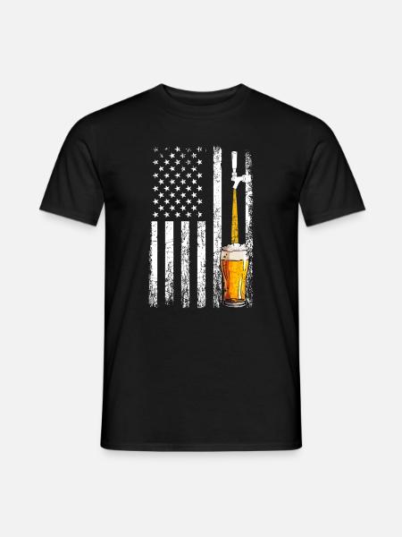 Crafbeer american flag, brewing - Männer T-Shirt - Schwarz