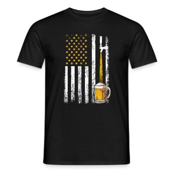 Crafbeer american flag, brewing - Männer T-Shirt - Schwarz - Vorne - AI Model Male 178 light (178cm)