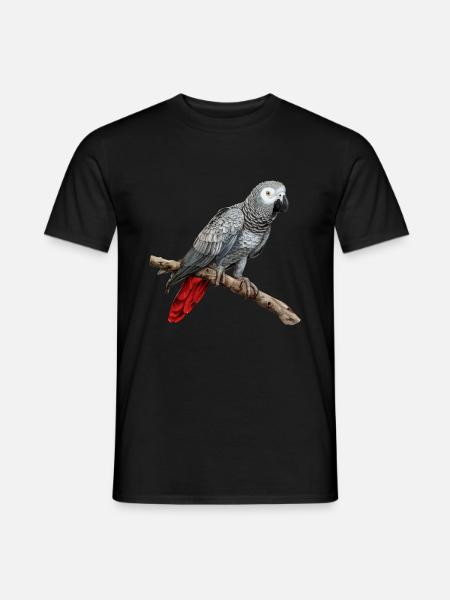 african grey parrot - Männer T-Shirt - Schwarz