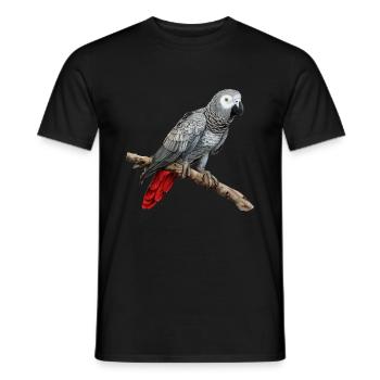 african grey parrot - Männer T-Shirt - Schwarz - Vorne - AI Model Male 178 light (178cm)