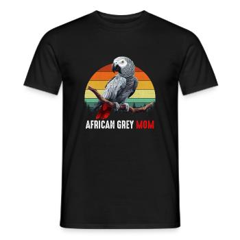 african grey parrot - Männer T-Shirt - Schwarz - Vorne - AI Model Male 178 light (178cm)