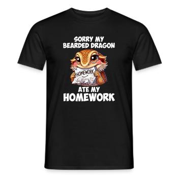 bearded dragon ate my homework, reptile bearded - Männer T-Shirt - Schwarz - Vorne - AI Model Male 178 light (178cm)