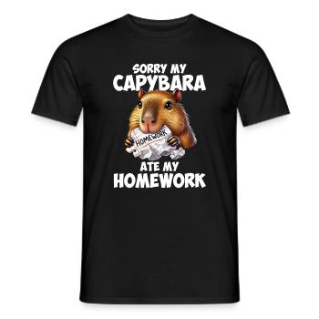 Capybara ate my homework, capybara - Männer T-Shirt - Schwarz - Vorne - AI Model Male 178 light (178cm)