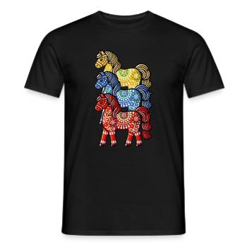 Swedish Dala Horse, Scandinavian sverige sweden - Männer T-Shirt - Schwarz - Vorne - AI Model Male 178 light (178cm)