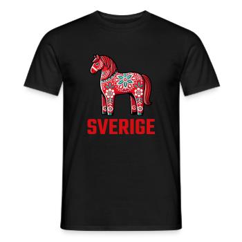 Swedish Dala Horse, Scandinavian sverige sweden - Männer T-Shirt - Schwarz - Vorne - AI Model Male 178 light (178cm)