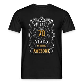 Vintage, 70 Jahre awesome, 70. Geburtstag - Männer T-Shirt - Schwarz - Vorne - AI Model Male 178 light (178cm)