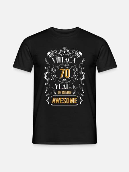 Vintage, 70 years of awesome, 70th birthday - Men's T-Shirt - black