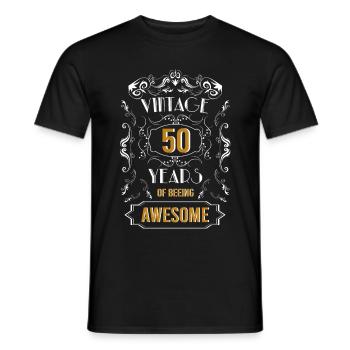 Vintage, 50 Jahre awesome, 50. Geburtstag - Männer T-Shirt - Schwarz - Vorne - AI Model Male 178 light (178cm)
