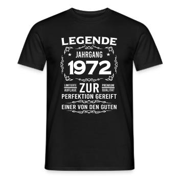 Legende, Jahrgang 1972, zur Perfektion gereift - Männer T-Shirt - Schwarz - Vorne - AI Model Male 178 light (178cm)