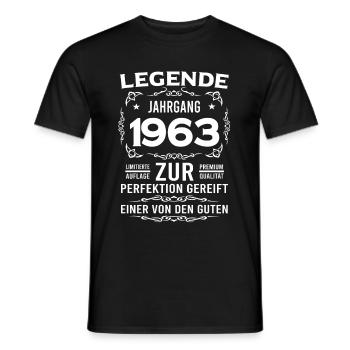 Legende, Jahrgang 1963, zur Perfektion gereift - Männer T-Shirt - Schwarz - Vorne - AI Model Male 178 light (178cm)