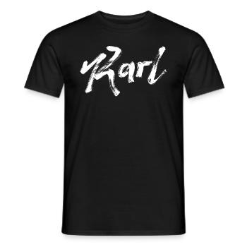 Karl - Men's T-Shirt - black - Front - AI Model Male 178 light (178cm)
